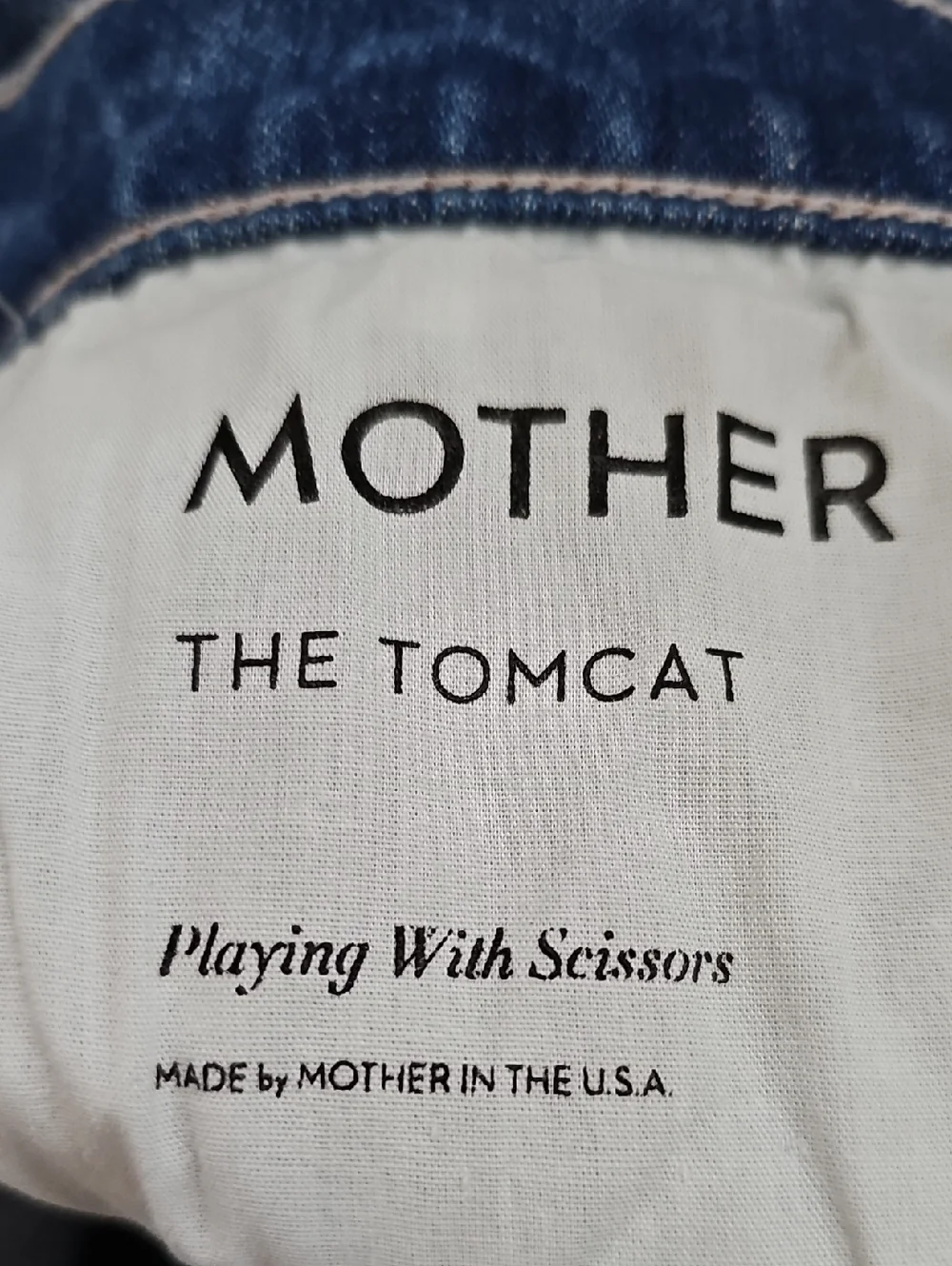 MOTHER The Tomcat‎ High Rise Striaght Leg Playing With Scissors Blue Jeans 26